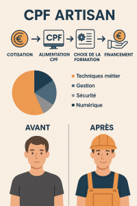 Infographie sur le fonctionnement du CPF artisan